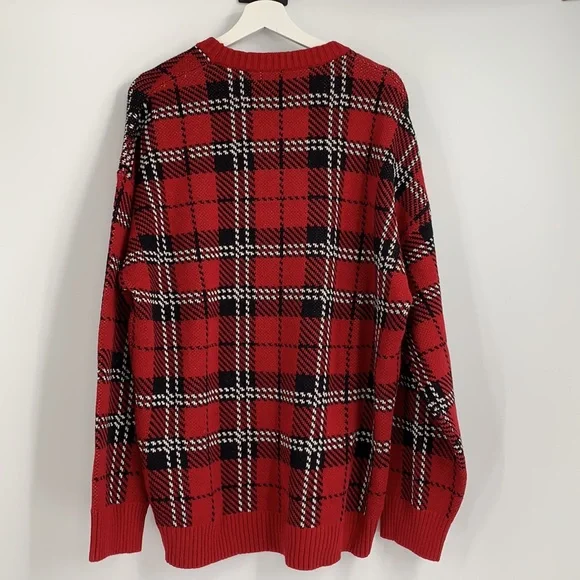 Urban Outfitters Red Plaid Crewneck Sweater - Picture 7 of 8